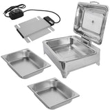Electric Chafing Dish 9L/9.5QT 400W 110V Food Warmer Buffet Electric Chafing Dish with Glass Lid for 21236772