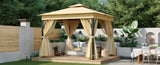 TREXM 10x10 Outdoor Gazebo Tent with Double Roofs, Patio Gazebo with Mosquito Netting and Privacy N715P261160A