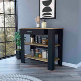 ZUN Brooklyn Kitchen Island, Three Concealed Shelves B128P148677