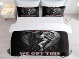 3pcs Soft and Comfortable Death and Angel Print Duvet Cover Set for Bedroom and Guest Room 32358203