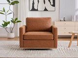 30.7"W Upholstered Square Swivel Accent Chair and Comfy Accent Single Sofa 360 Degree Club W3188P310431