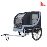 Large Folding Bike Trailer Dogs 120LB Capacity All-Terrain Pet Carrier, Durable Steel Frame W1364P268357