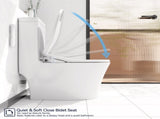 Electric Cushion Toilet Seat, Warm Water with Air Dryer, Heated Seat with Sensor and Slow Closing T3177P286049