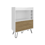 Tori 42" Tall One-Door Bar Cabinet with Three Cubbies, Three Shelves, Top Prep surface with Rail for B070P286436