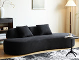 90" Curved Sofa with Throw Pillows, 4 Seater Luxury Velvet Couch with Half Moon Design and B2735P320306