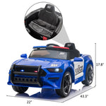 ZUN 12V Kids Ride On Car ,Police sports car,2.4GHZ Remote Control,LED Lights,Siren,Microphone,Blue 33746800