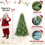 Artificial 7ft Green Christmas Tree with 1875PVC/Hard Needle Mixed Branch Tips, memory wireiron 81658317