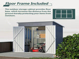 6'x4' Outdoor Metal Storage Shed for Garden Tools Lockable Door With Floor Frame 04885440
