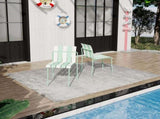 Holiday - 4-Pack Modern Striped Color Block Chairs - Waterproof PP Seat & Sturdy Metal Legs, W3450P447386