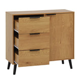 ZUN Storage Cabinet with 3 Drawers & Adjustable Shelf, Mid Century Cabinet with Door, Accent Cabinet for 55565674