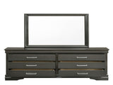 Modern 6 Drawer Dresser made with Wood in Gray 733569231058