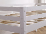 Elevated Cross Bracing Straight Ladder Twin Pine Wooden Bed White 69928690