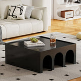 Multifunctional 4-Tier Black Book Shelf & Coffee Table for Living Room Bedroom Dining Room Study W1801137469