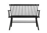 1pc Casual Farmhouse Relaxed Vintage Wood Spindle Back Bench Black Wooden Chair B011P284204