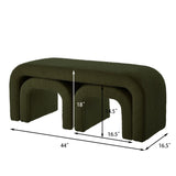 Set of 3 U-Shaped Modern Bench Teddy Ottoman Bench for Entryway, Bedroom End of Bed, Set of 3 Small W2186P282495