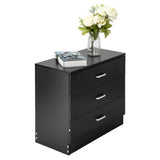 Modern Simple 3-Drawer Table Nightstand Dresser Black 39538677