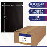 65 Gallon Extra Large Trash Bags - 100 Count Thickened Heavy Duty Black Garbage Bags for Outdoor 38323142