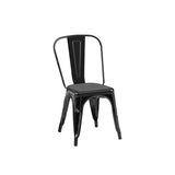 ZUN 2pc Modern High Gloss Black Metal Dining Room Kitchen Bar Chairs Contemporary Aesthetic 18-inch Seat B011P238550