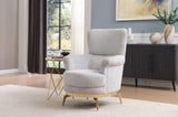 Zoe Modern style Chair made with wood and Gold accents in Gray G150109330