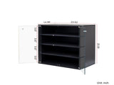 Shoe Box with RGB LED Light, Wooden Stackable Storage Box with Glass Door, Storage Bin W331P242617