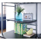 Contemporary Style Full Metal Construction Silver Finish Twin Loft Bed Attached Ladder Under Bed B2741P351289