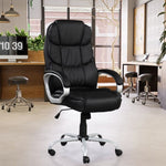 ZUN PU Leather Upholstered Office Task Chair, Modern Adjustable 360 Degree Swivel Chair, High Back, B011P204085