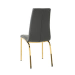 ZUN Modern PU seat dining chair Living room chair Upholstered chair, gold-plated metal legs design, W210P226025