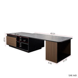 Extendable Coffee Table, Length Adjustable Wood Coffee Table with 2 Storage Drawers for Living Room, W331P262583