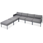 ZUN 6-Pieces Aluminum Patio Furniture Set, Modern Metal Outdoor Conversation Set Sectional Sofa With 45069298