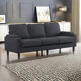 dark grey color knock down 3-seat combo sofa with storage ottoman for living room apartment bedroom W2603P169692