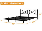 Queen Size Floating Bed Frame with Headboard and Storage, Full Size Platform Bed Frame with USB 90559466
