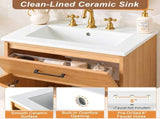 24-Inch Bathroom Vanity with Ceramic Sink, Soft-Close Doors, Modern Traditional Bathroom N729P517639N