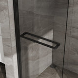 Goodyo Double Sliding Glass Shower Door 48 in. W x 72 in. H Aluminum Framed Shower Enclosure with D163107684