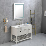 36x28 Inch LED Bathroom Mirror with Frontlit and Backlit, Wall Mounted Vanity Mirror with Smart 31728996