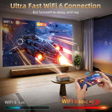 Projector with WiFi 6 and Bluetooth 5.4, Highlight Native 1080P Outdoor Movie Projector, FUDONI Home 93769276