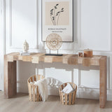 Rustic Modern Manufactured Wood Console Table with Step-Block Design W2729P239169