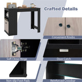 48 inch black kitchen bar table with storage cabinet and wine rack 54512743