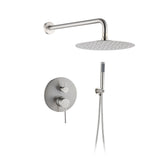 Wall Mounted Round Shower Combo Set with 10" Rain Shower head and Handheld Shower Head Set with W121957635
