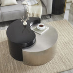 ZUN Modern & Contemporary Style Coffee Table Made with Iron Sheet Frame in Black & Silver B009140739