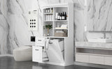Bathroom Storage Cabinet with Tilt-Out Hamper, 70.9'' Tall Free Standing Organizer with Drawers & 75805868