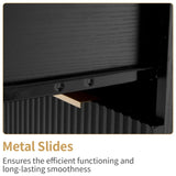 Black P2 Density Board Wavy Pattern Drawer Front 454070cm Two-Drawer Bedside Cabinet 75644100