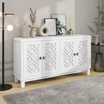 ZUN Large Storage Space Sideboard, 4 Door Buffet Cabinet with Pull Ring Handles for Living, Dining 18855079