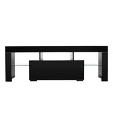 Elegant Household Decoration LED TV Cabinet with Single Drawer Black 93609481