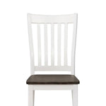 ZUN Espresso and White Dining Chair with Wood Seat B062P153676