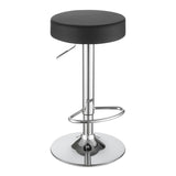 ZUN Black and Chrome Adjustable Hydraulic Bar Stool B062P149094