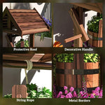 ZUN Garden Bed、 Wooden Wishing Well 58322197