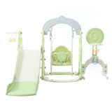 ZUN Toddler Slide and Swing Set 6 in 1, Kids Playground Climber Playset with Soccer Goal, 2 Basketball PP312508AAF