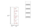 Frisco 1 Door Wardrobe 67" H with Mirror and Vertical Storage Design, Natural Oak B097P480462