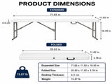 6 ft Portable Folding Bench, HDPE Plastic Indoor Outdoor Seat with Steel Frame, White, 1 Pack 18120772