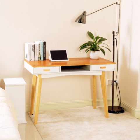 ZUN Wooden Writing Desk for Office,Solid Wood Computer Table for Home ,Simple Style,Study Table with W76056847